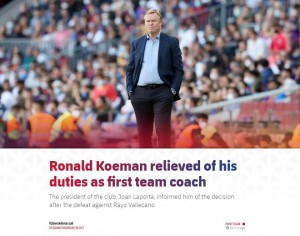 Barca sa thải HLV Koeman 