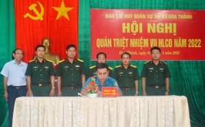 Ban Chỉ huy Quân sự thị xã Hòa Thành: Quán triệt nhiệm vụ huấn luyện chiến đấu năm 2022 