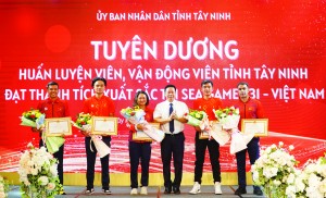 Khen thưởng HLV, VĐV Tây Ninh đạt thành tích tại SEA Games 31 - Báo Tây Ninh Online