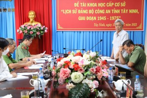Công an Tây Ninh nghiệm thu Đề tài khoa học lịch sử cấp cơ sở - Báo Tây Ninh Online