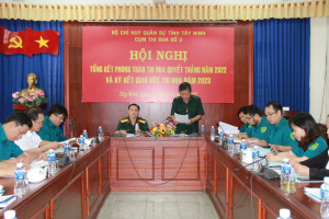 Cụm thi đua 3- Bộ CHQS tỉnh: Tổng kết phong trào thi đua quyết thắng năm 2022 và ký kết giao ước thi đua năm 2023 - Báo Tây Ninh Online