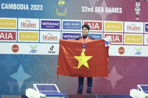 Kình ngư Trần Hưng Nguyên lập 'hat-trick Vàng' tại SEA Games 32 - Báo Tây Ninh Online