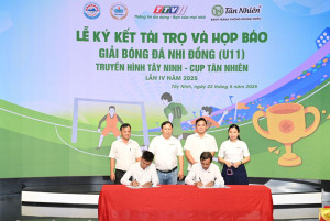 Ký kết tài trợ và họp báo Giải bóng đá nhi đồng Truyền hình Tây Ninh- Cúp Tân Nhiên lần IV năm 2025