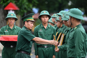Chiến sĩ mới Bộ đội Biên phòng Tây Ninh về các đồn biên phòng nhận nhiệm vụ